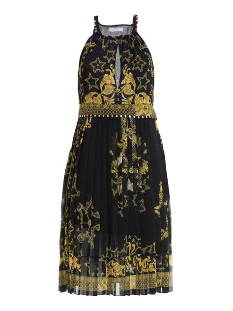 versace print dresses ses fashions|versace pleated dress.